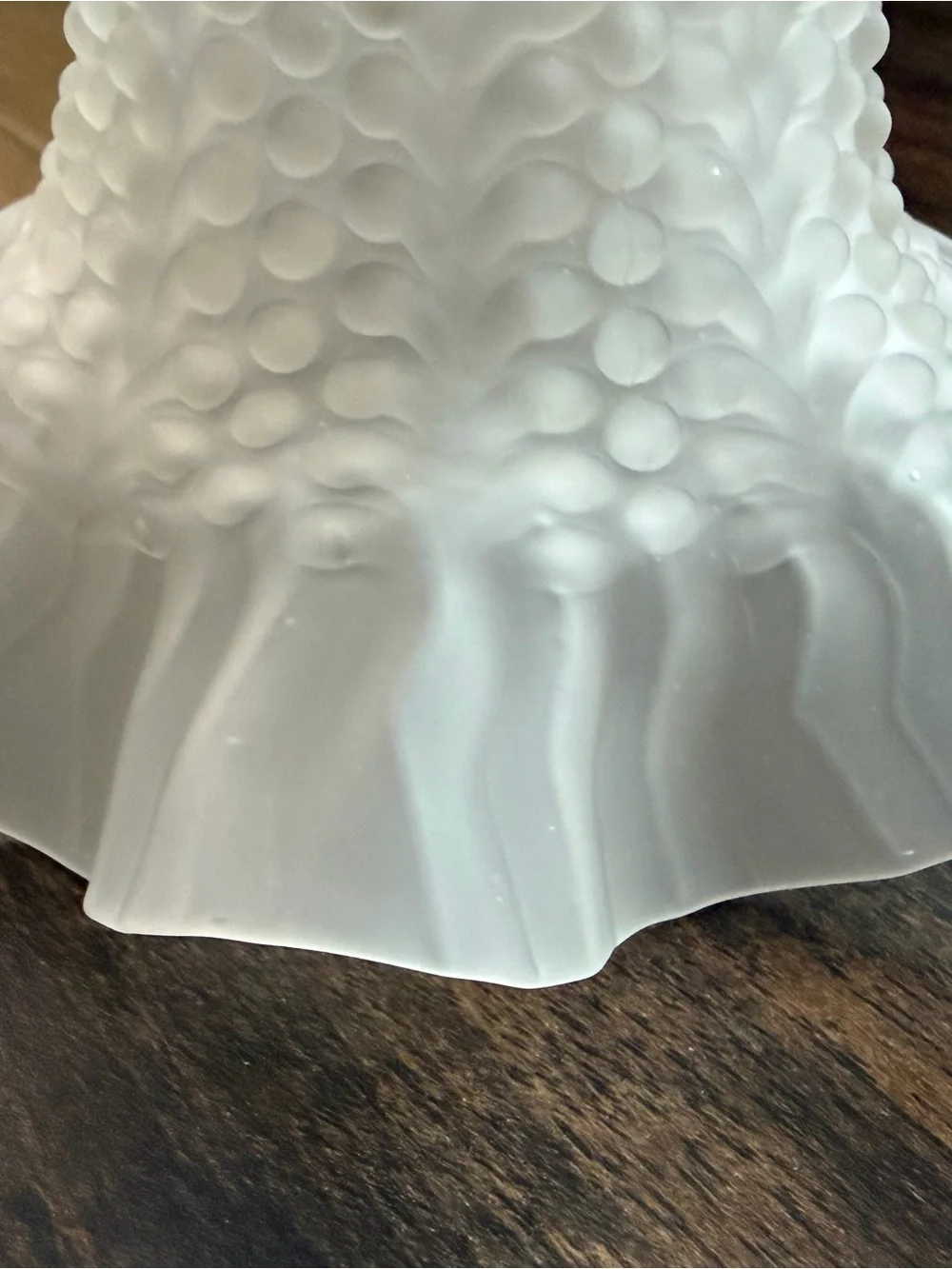 Vintage Frosted Glass Ruffled Lamp Shade - Home Accents